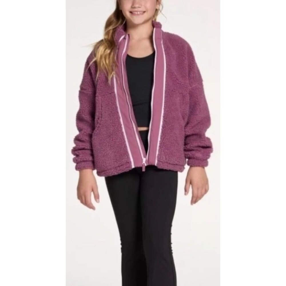 DSG Cozy Fleece Full Zip Size M 10/12 Girls Rose Coffee NWT $55 Dicks Sporting J